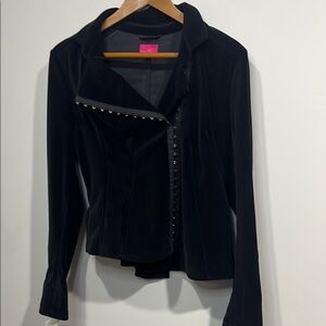 Black Velvet jacket corset hook and eye size 12 Mexx